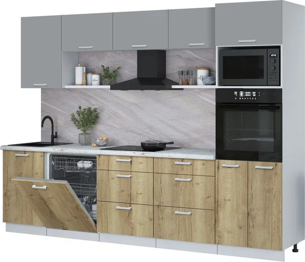 Кухонный гарнитур Интерлиния Мила Лайт 2.9-ПМ1 - фото