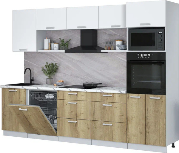 Кухонный гарнитур Интерлиния Мила Лайт 2.9-ПМ1 - фото