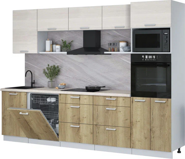 Кухонный гарнитур Интерлиния Мила Лайт 2.9-ПМ1 - фото