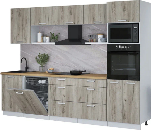 Кухонный гарнитур Интерлиния Мила Лайт 2.9-ПМ1 - фото