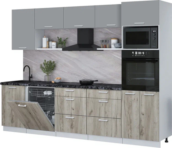 Кухонный гарнитур Интерлиния Мила Лайт 2.9-ПМ1 - фото