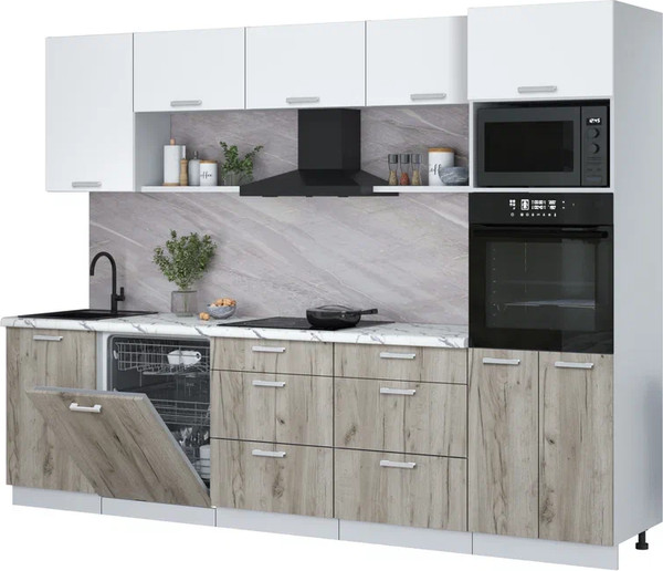 Кухонный гарнитур Интерлиния Мила Лайт 2.9-ПМ1 - фото