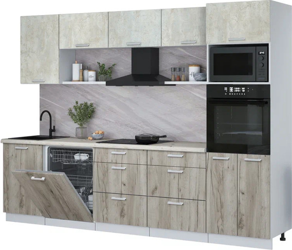 Кухонный гарнитур Интерлиния Мила Лайт 2.9-ПМ1 - фото