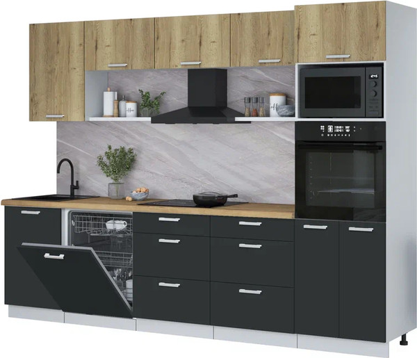 Кухонный гарнитур Интерлиния Мила Лайт 2.9-ПМ1 - фото