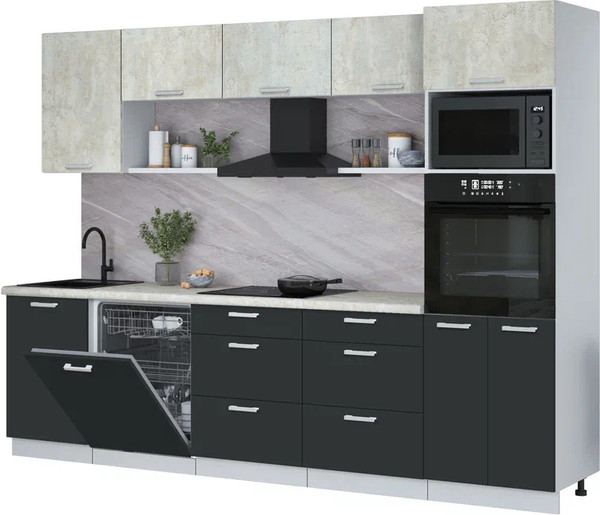 Кухонный гарнитур Интерлиния Мила Лайт 2.9-ПМ1 - фото