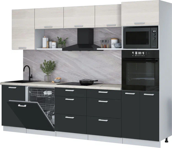 Кухонный гарнитур Интерлиния Мила Лайт 2.9-ПМ1 - фото