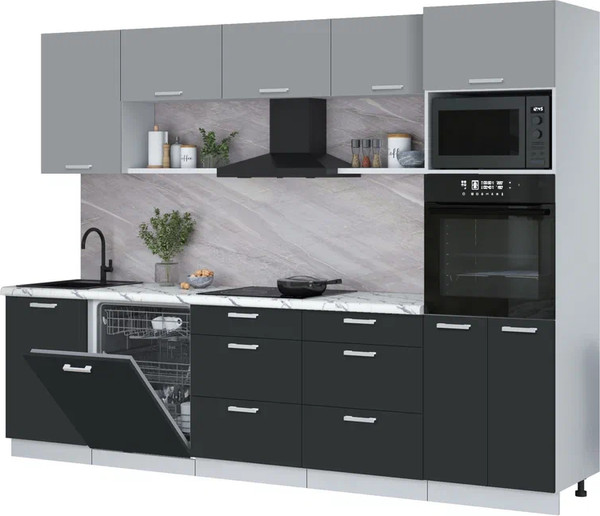 Кухонный гарнитур Интерлиния Мила Лайт 2.9-ПМ1 - фото