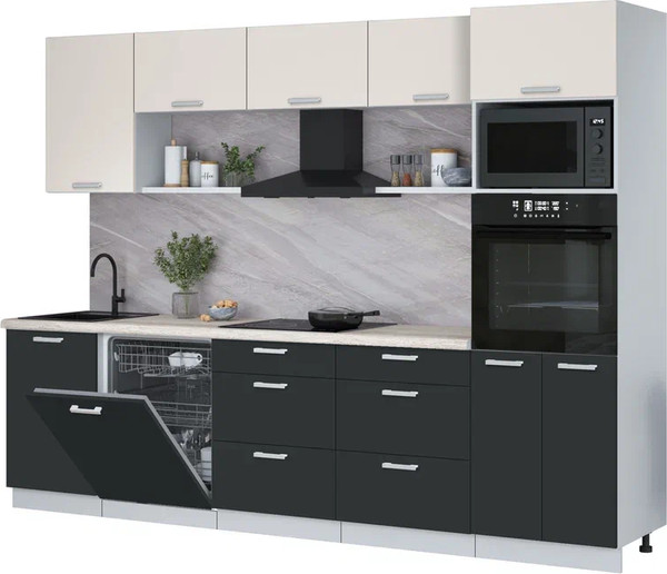 Кухонный гарнитур Интерлиния Мила Лайт 2.9-ПМ1 - фото