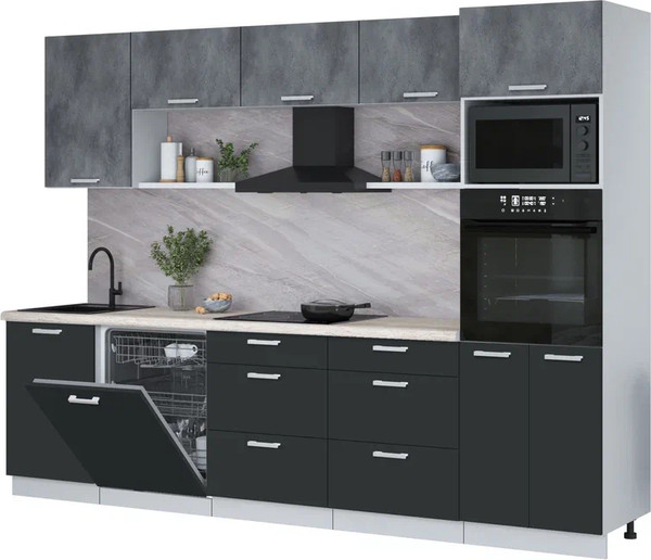 Кухонный гарнитур Интерлиния Мила Лайт 2.9-ПМ1 - фото