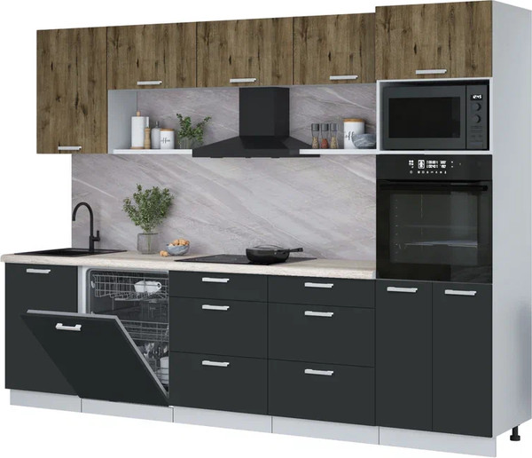 Кухонный гарнитур Интерлиния Мила Лайт 2.9-ПМ1 - фото