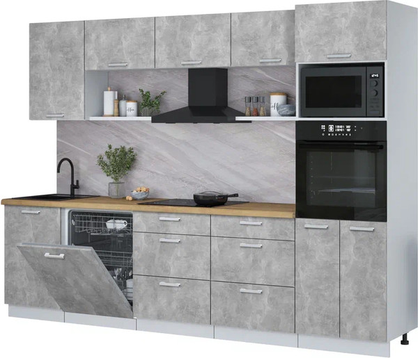 Кухонный гарнитур Интерлиния Мила Лайт 2.9-ПМ1 - фото