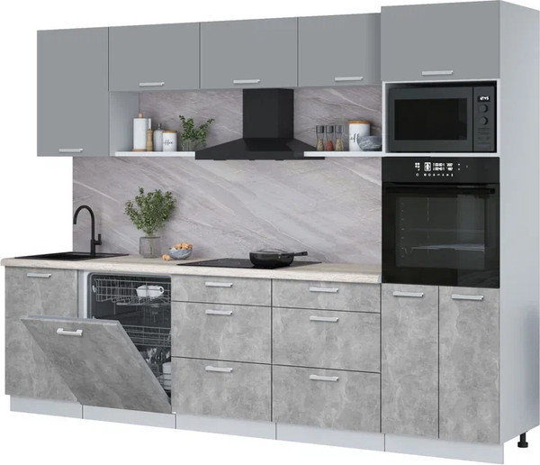 Кухонный гарнитур Интерлиния Мила Лайт 2.9-ПМ1 - фото