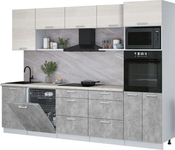 Кухонный гарнитур Интерлиния Мила Лайт 2.9-ПМ1 - фото