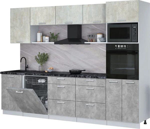 Кухонный гарнитур Интерлиния Мила Лайт 2.9-ПМ1 - фото