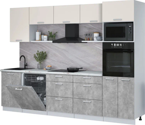 Кухонный гарнитур Интерлиния Мила Лайт 2.9-ПМ1  - фото