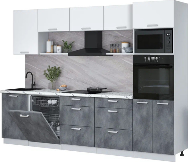 Кухонный гарнитур Интерлиния Мила Лайт 2.9-ПМ1 - фото