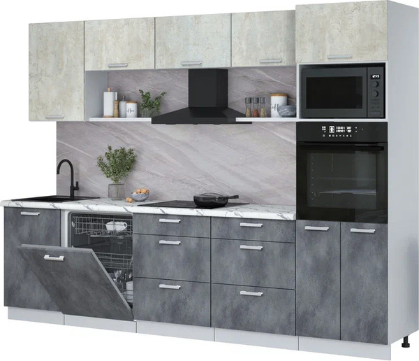 Кухонный гарнитур Интерлиния Мила Лайт 2.9-ПМ1 - фото