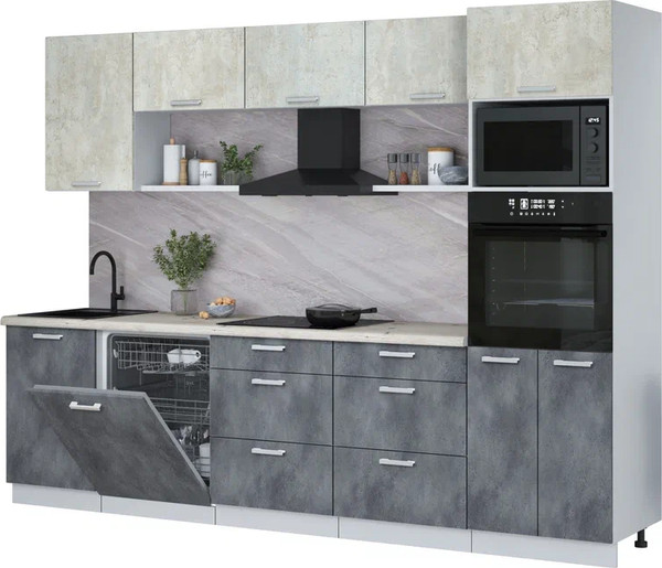 Кухонный гарнитур Интерлиния Мила Лайт 2.9-ПМ1 - фото