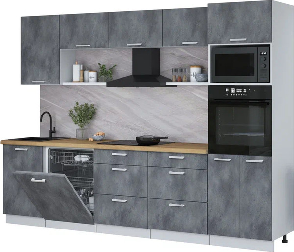 Кухонный гарнитур Интерлиния Мила Лайт 2.9-ПМ1 - фото