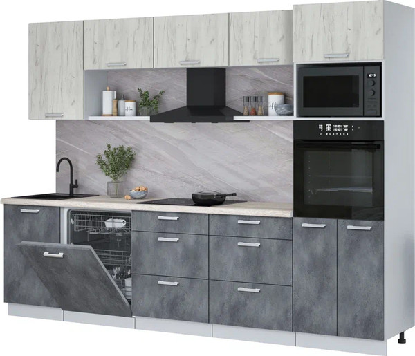 Кухонный гарнитур Интерлиния Мила Лайт 2.9-ПМ1 - фото