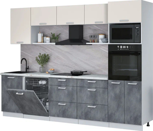 Кухонный гарнитур Интерлиния Мила Лайт 2.9-ПМ1 - фото