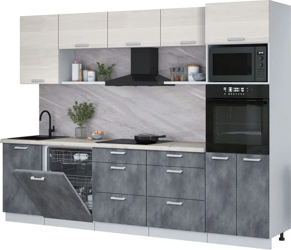 Кухонный гарнитур Интерлиния Мила Лайт 2.9-ПМ1 - фото