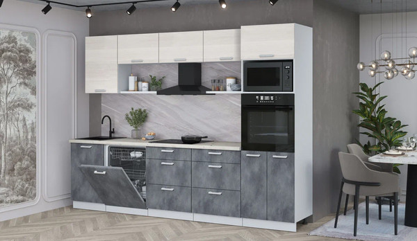 Кухонный гарнитур Интерлиния Мила Лайт 2.9-ПМ1