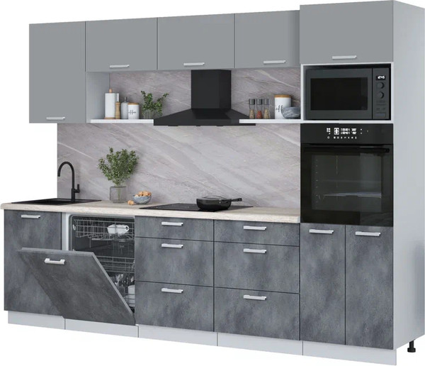 Кухонный гарнитур Интерлиния Мила Лайт 2.9-ПМ1 - фото