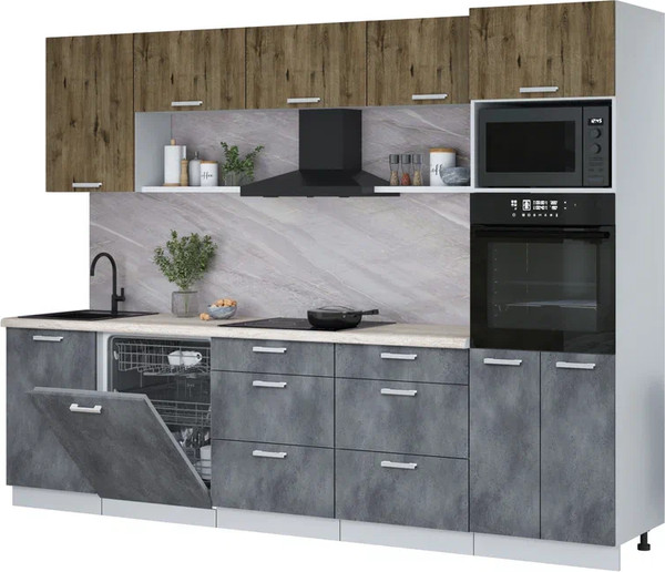 Кухонный гарнитур Интерлиния Мила Лайт 2.9-ПМ1 - фото