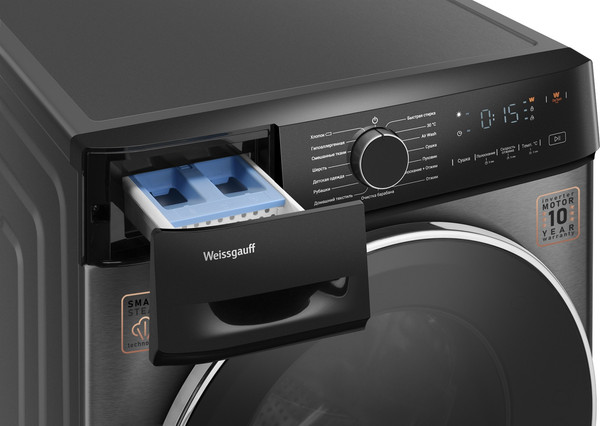 Стирально-сушильная машина Weissgauff WMD 4828 Inverter Steam Grey