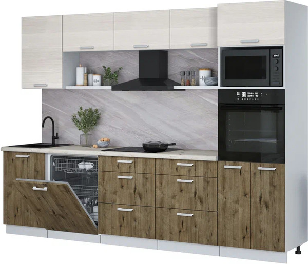 Кухонный гарнитур Интерлиния Мила Лайт 2.9-ПМ1 - фото