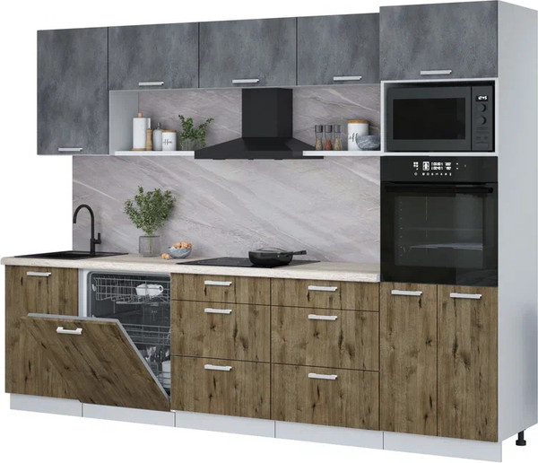 Кухонный гарнитур Интерлиния Мила Лайт 2.9-ПМ1 - фото