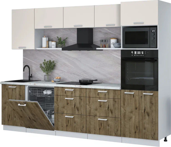 Кухонный гарнитур Интерлиния Мила Лайт 2.9-ПМ1 - фото