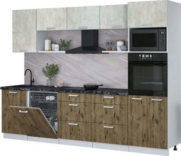 Кухонный гарнитур Интерлиния Мила Лайт 2.9-ПМ1 - фото