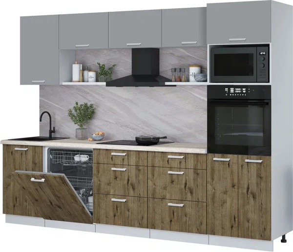 Кухонный гарнитур Интерлиния Мила Лайт 2.9-ПМ1 - фото