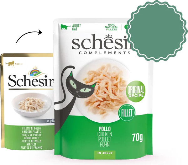 Влажный корм для кошек Schesir Complements Курица в желе