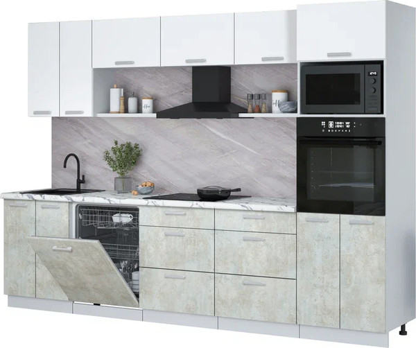 Кухонный гарнитур Интерлиния Мила Лайт 3.0-ПМ1 - фото