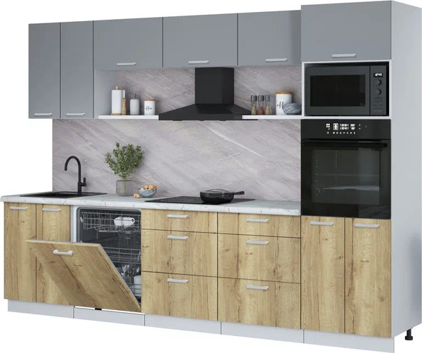 Кухонный гарнитур Интерлиния Мила Лайт 3.0-ПМ1 - фото