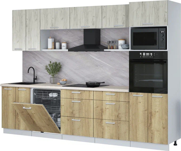 Кухонный гарнитур Интерлиния Мила Лайт 3.0-ПМ1 - фото