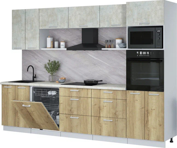 Кухонный гарнитур Интерлиния Мила Лайт 3.0-ПМ1 - фото