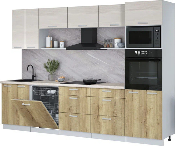 Кухонный гарнитур Интерлиния Мила Лайт 3.0-ПМ1 - фото