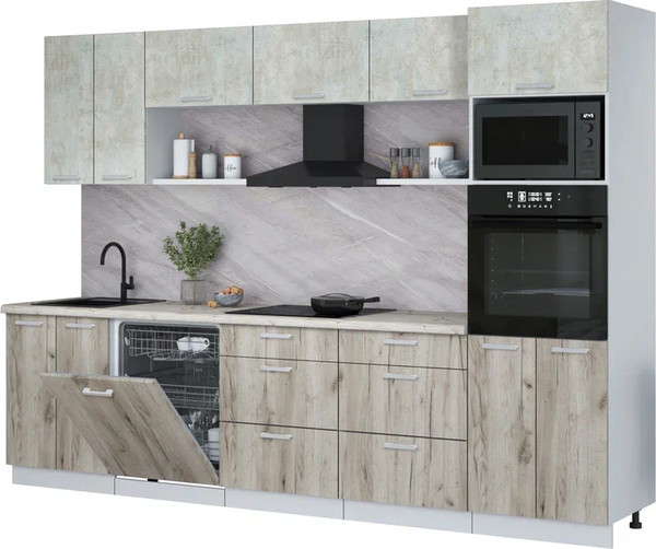 Кухонный гарнитур Интерлиния Мила Лайт 3.0-ПМ1 - фото