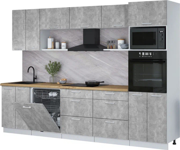 Кухонный гарнитур Интерлиния Мила Лайт 3.0-ПМ1 - фото