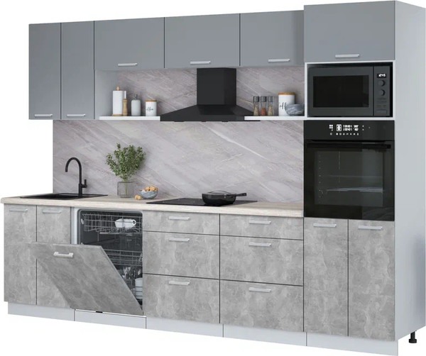 Кухонный гарнитур Интерлиния Мила Лайт 3.0-ПМ1 - фото