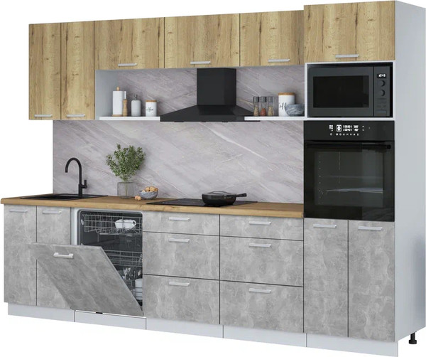 Кухонный гарнитур Интерлиния Мила Лайт 3.0-ПМ1 - фото