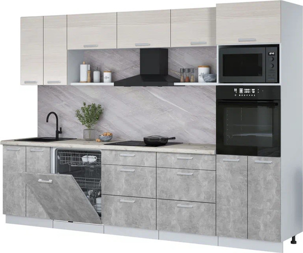 Кухонный гарнитур Интерлиния Мила Лайт 3.0-ПМ1 - фото