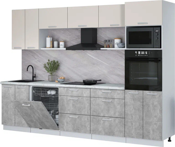 Кухонный гарнитур Интерлиния Мила Лайт 3.0-ПМ1 - фото