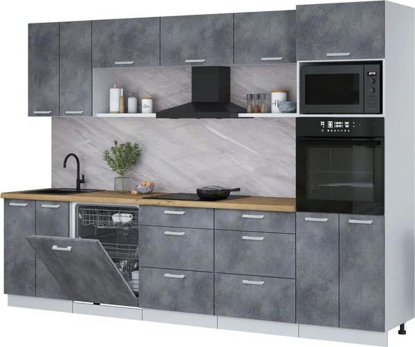 Кухонный гарнитур Интерлиния Мила Лайт 3.0-ПМ1 - фото