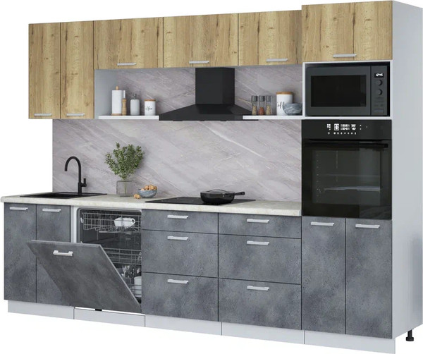 Кухонный гарнитур Интерлиния Мила Лайт 3.0-ПМ1 - фото