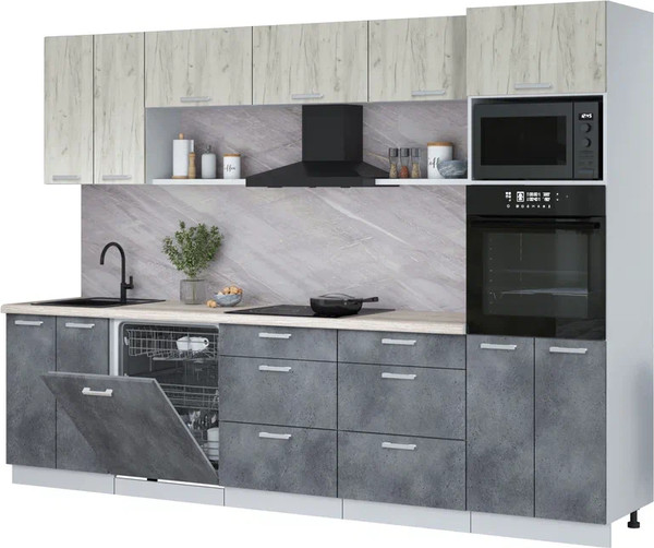 Кухонный гарнитур Интерлиния Мила Лайт 3.0-ПМ1 - фото